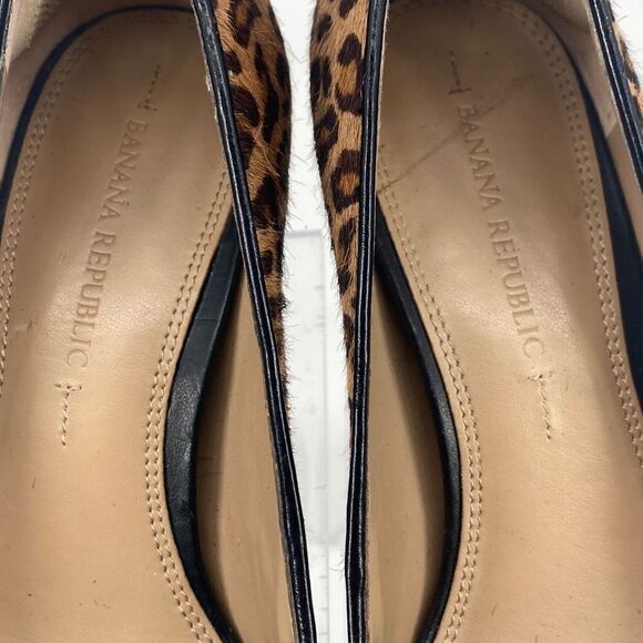 Banana‎ Republic Genuine Calf Hair Pumps Animal Print Leopard Heels Brown Tan 7 - Picture 8 of 13